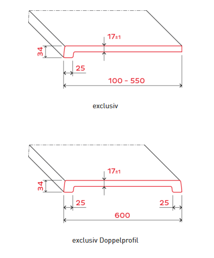 Fensterbank Renovierung „Weiß“ Tiefe 380mm Kunststoff inkl